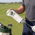 Personalized Golf Elements Face Photo PU Leather Golf Head Cover with Text Golf Club Birthday Gift for Golf Players Lovers