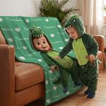 Personalized Cartoon Character Photo Multicolor Soft Throw Blanket with Name Home Decor Birthday Gift for Kids Boys Girls