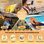 Personoitu nimellä varustettu nopeasti kuivuva mikrokuitupyyhe vaeltajan siluettikuviolla monivärinen lahja vaelluksen ystäville
