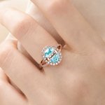 Personalized Dainty Birthstone Zircon Sterling Silver Ring with Engraved Name and Text Birthday Anniversary Gift for Woman Mother Girlfriend