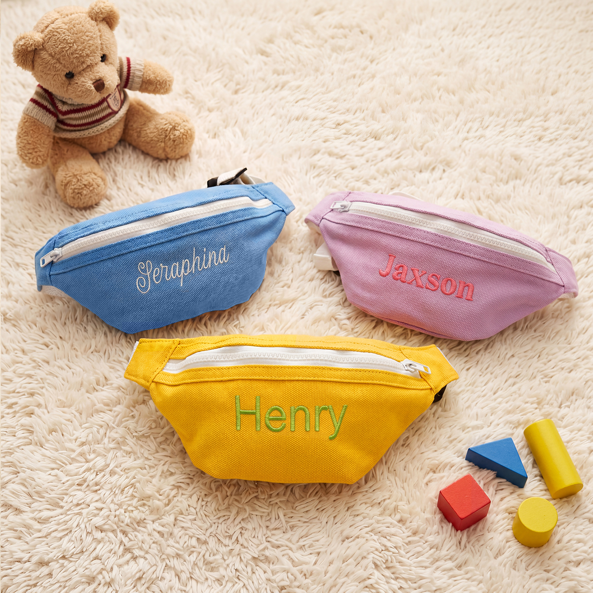 Individuell bestickte, farbenfrohe Canvas-Umhängetasche für Kinder – für den täglichen Gebrauch, als Geschenk zum Kindertag oder Geburtstag für Jungen und Mädchen