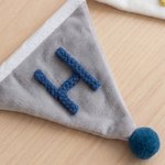 Personalised Multicolour Name Hangable Triangle Banner Pennant with Fluff Balls Home Decor Birthday Baby Shower Gift for Kids Parents