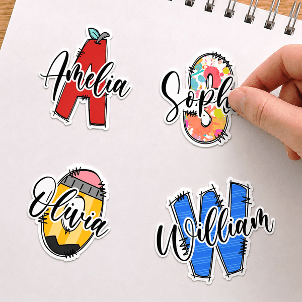 Personalisierte, wasserfeste Apple Pencil-Aufkleber mit Initialen und Namen – für den täglichen Gebrauch, als Geschenk zum Schulanfang oder zum Geburtstag für Schüler und Kinder