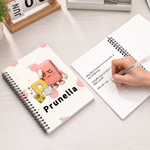 Personalized Cartoon Anthropomorphic Design A5 Spiral Notebook with Name and Initial Daily Use Teacher's Day Birthday Gift for Teachers Students
