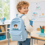 Personalised Cartoon Character Multicolour Corduroy Backpack with Name Daily Use Birthday Back to School Gift for Kids Toddlers