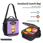 Personalized Gradient Sequin Cartoon Kid Character Backpack Lunch Bag Pencil Case Set of 3 with Name Back to School Birthday Gift for Boys Girls