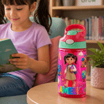 Personalisierte 16-oz-Trinkflasche für Kinder im Cartoon-Stil mit Namen und Strohhalm – für den täglichen Gebrauch, zum Schulanfang oder als Geburtstagsgeschenk für Jungen und Mädchen