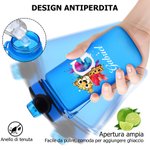 Borraccia 500 ml personalizzata con nome, iniziale, cannuccia in silicone e simpatici animali - Regalo di compleanno e rientro a scuola per bambini