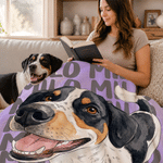 Personalized Watercolor Style Pet Photo Soft Throw Blanket with Name Home Decor Birthday Pet Memorial Gift for Pet Owners Lovers