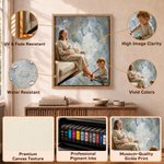 Personalized Modern Oil Painting Style Pregnancy Photo Canvas Prints with Name Home Wall Decor Ship from USA Birthday Gift for Pregnant Woman New Mom