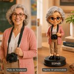 Figurine 3D personnalisée avec photo et texte - Décoration de bureau originale - Cadeau pour la Journée des enseignants ou la rentrée