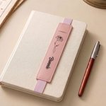 Personalized Birth Flower Name Multicolour PU Leather Bookmark Band with Pen Pocket Reading Accessory Book Club Birthday Gift for Bookworms