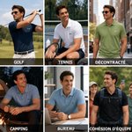 Polo de golf en lyocell personnalisé avec nom brodé - Cadeau d'anniversaire pour les passionnés de golf