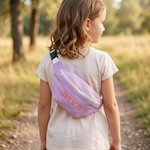 Personalised Embroidery Name Colourful Canvas Kids Crossbody Waist Bag Daily Use Children's Day Birthday Gift for Boys Girls