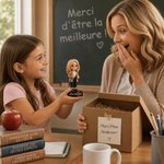 Figurine 3D personnalisée avec photo et texte - Décoration de bureau originale - Cadeau pour la Journée des enseignants ou la rentrée