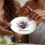 Personalised Birth Flower Nail Art Bible Faith Ceramic Circle Square Jewellery Dish with Name Daily Use Birthday Gift for Black Christian Woman