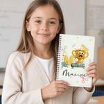 Personalized Cartoon Anthropomorphic Design A5 Spiral Notebook with Name and Initial Daily Use Teacher's Day Birthday Gift for Teachers Students