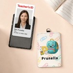 Personalised Pencil Teacher Theme PU Leather Teacher ID Card Badge Holder with Name Teacher's Day Back to School Gift for Teacher