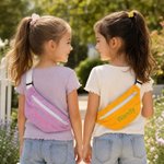 Personalised Embroidery Name Colourful Canvas Kids Crossbody Waist Bag Daily Use Children's Day Birthday Gift for Boys Girls