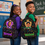 Personalisierter Kinderrucksack mit großem Fassungsvermögen und Sternen-Cartoon-Motiv sowie Namensaufdruck – als Geschenk zum Schulanfang oder Geburtstag für Kinder