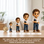 Figurine 3D personnalisée avec photo et texte - Décoration de bureau originale - Cadeau pour la Journée des enseignants ou la rentrée