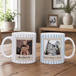 Personalised Polaroid Style Stripe Photo 11 oz 15 oz Ceramic Mug with Text Daily Use Friendship Birthday Gift for Family Friend
