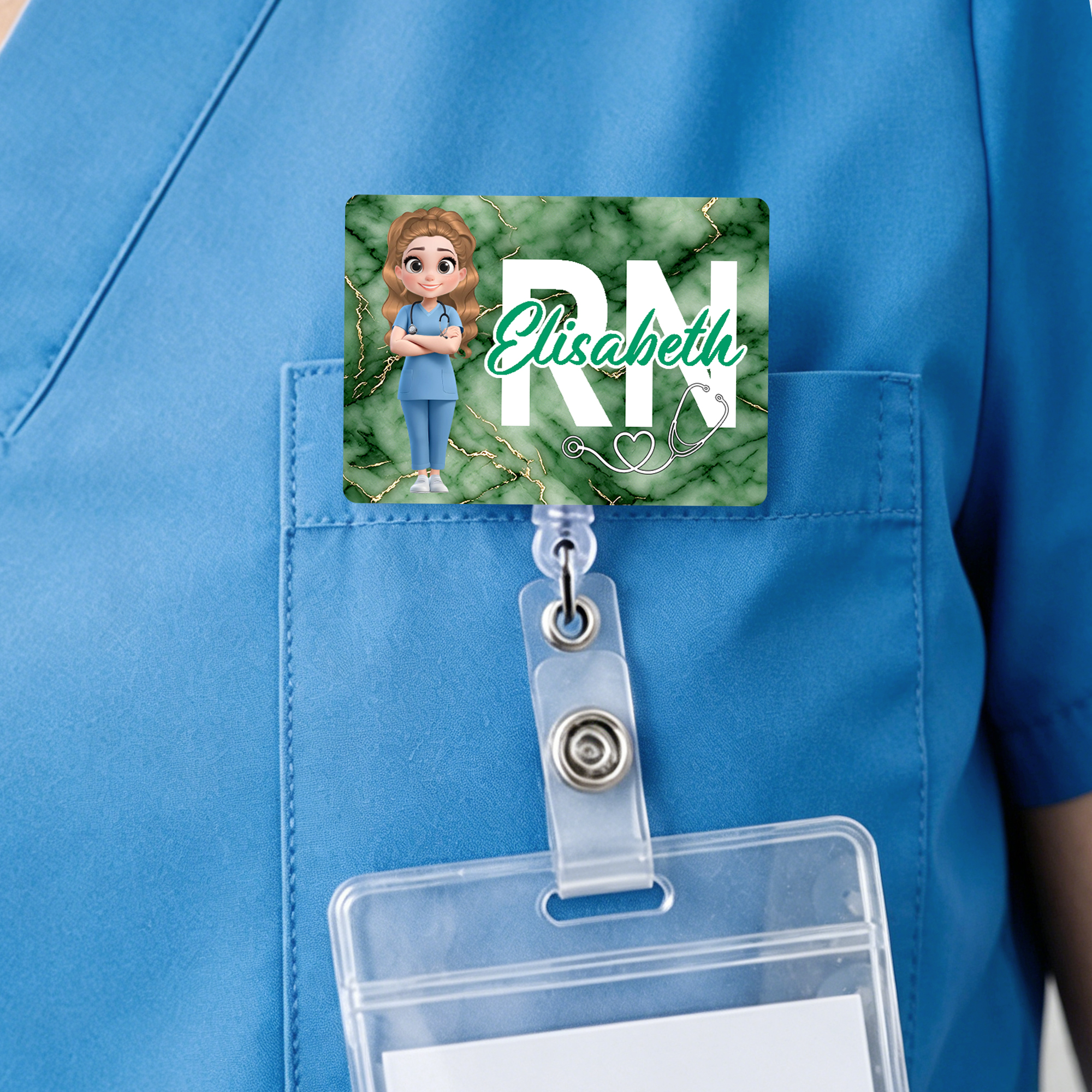 Personalisiertes Acryl-Ausweisschild mit Cartoon-Figur für medizinisches Personal – für den täglichen Einsatz im medizinischen Bereich – Geburtstags- und Krankenschwester-Tag-Geschenk für Krankenschwe