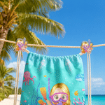 Personalized Cute Cartoon Diving Kids Clear Acrylic Clip with Name Set of 2 Daily Use Summer Vacation Birthday Gift for Kids