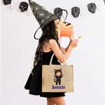 Personalized Halloween Cartoon Character Large Tote Bag with Name Halloween Party Gift for Kids