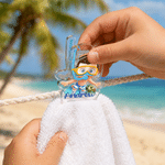 Personalized Cute Cartoon Diving Kids Clear Acrylic Clip with Name Set of 2 Daily Use Summer Vacation Birthday Gift for Kids
