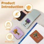 Marcapáginas magnético personalizado de cuero PU con diseño de flor de nacimiento pintado al óleo en varios colores y con el nombre, ideal para uso diario y como regalo de cumpleaños para los amantes 