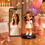 Personalised Y2K Style Cartoon Photo 3D Figurine Ornament with Text Desk Decor Birthday Gift for Friend Family