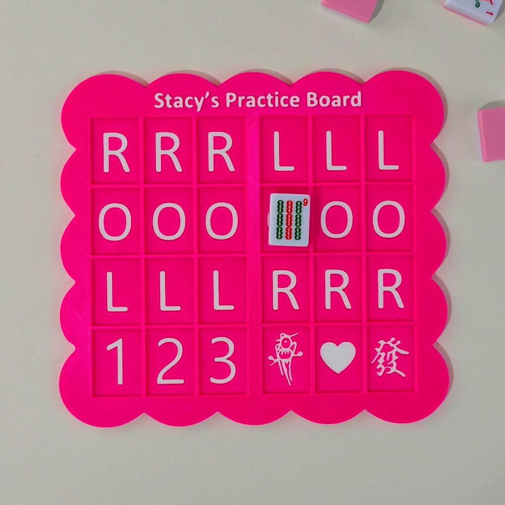 Personalised 3D Printed Scalloped Mahjong Solo Practice Board with Text Mahjong Game Night Gift for Mahjong Lovers Players 3