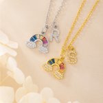 Personalized Colorful Rainbow Initial Necklace Exquisite Jewelry Birthday Anniversary Gift for Girl Woman Girl