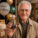 Personalised Y2K Style Cartoon Photo 3D Figurine Ornament with Text Desk Decor Birthday Gift for Friend Family