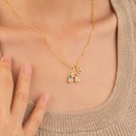 Personalized Colorful Rainbow Initial Necklace Exquisite Jewelry Birthday Anniversary Gift for Girl Woman Girl