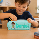 Personalised Cartoon Character Three-Layer Pencil Case with Name School Supply Back to School Birthday Gift for Students Kids