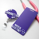 Personalized Multicolour 3D Printed ID Badge Buddy with Text and Reel Appreciation Nurse Week Gift for Doctor Nurse Teacher Medical Staff