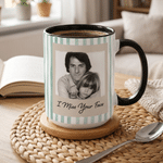 Personalised Polaroid Style Stripe Photo 11 oz 15 oz Ceramic Mug with Text Daily Use Friendship Birthday Gift for Family Friend