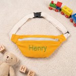 Personalised Embroidery Name Colourful Canvas Kids Crossbody Waist Bag Daily Use Children's Day Birthday Gift for Boys Girls
