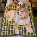 Personalized Watercolor Style Pet Photo Soft Throw Blanket with Name Home Decor Birthday Pet Memorial Gift for Pet Owners Lovers