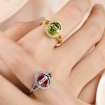 Personalized Dainty Birthstone Zircon Sterling Silver Ring with Engraved Name and Text Birthday Anniversary Gift for Woman Mother Girlfriend