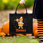 Personalized Halloween Cartoon Character Large Tote Bag with Name Halloween Party Gift for Kids
