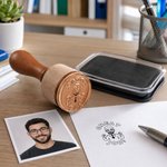 Personalised Teacher Face Portrait Self-Inking Stamp with Text Back to School Teacher's Day Gift for Educators Teachers