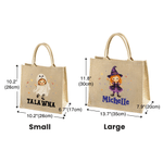 Personalized Halloween Cartoon Character Large Tote Bag with Name Halloween Party Gift for Kids