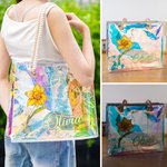 Personalisierte Geburtsblume Neon Laser klar Tragetasche mit Namen Tote Bag Geburtstag Muttertag Geschenk für Damen