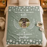 Personalized Angel Wing Paw Print Pet Photo Soft Throw Blanket with Name and Text Home Decor Birthday Pet Memorial Gift for Pet Lovers
