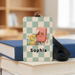 Personalised Pencil Teacher Theme PU Leather Teacher ID Card Badge Holder with Name Teacher's Day Back to School Gift for Teacher