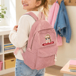 Personalised Cartoon Character Multicolour Corduroy Backpack with Name Daily Use Birthday Back to School Gift for Kids Toddlers