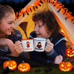 Personalized Pumpkin Ghost Cartoon Character 12 oz Enamel Mug with Name Daily Use Halloween Gift for Kids